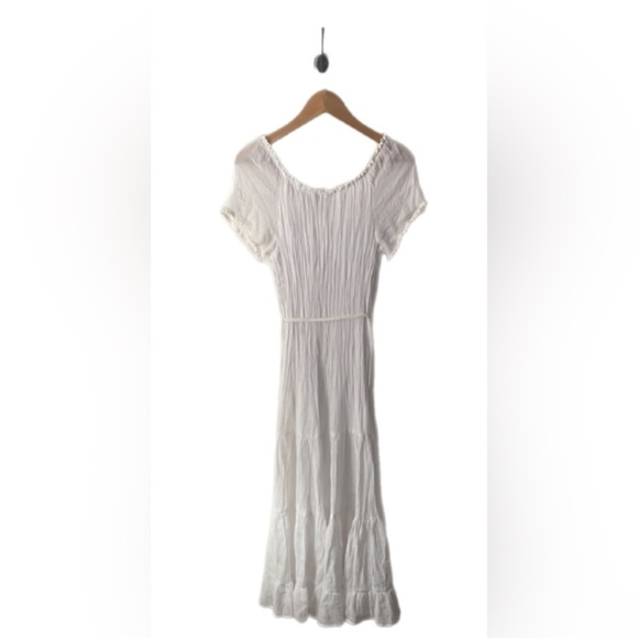 Mlle Gabrielle White Belted Maxi Dress Sz Medium - Picture 4 of 5